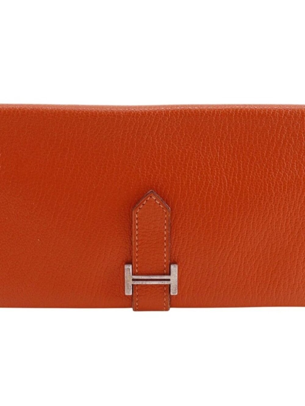 HERMES Baan classic Purse Orange / SilverHardware Shave unisex
